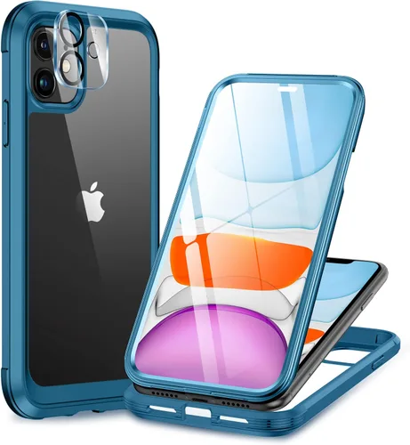 Miniatura 90 de Miracase Funda para iPhone 13 de 6.1 pulgadas, [sin burbujas] funda de teléfono de cuerpo completo con pantalla de vidrio completa integrada, sin