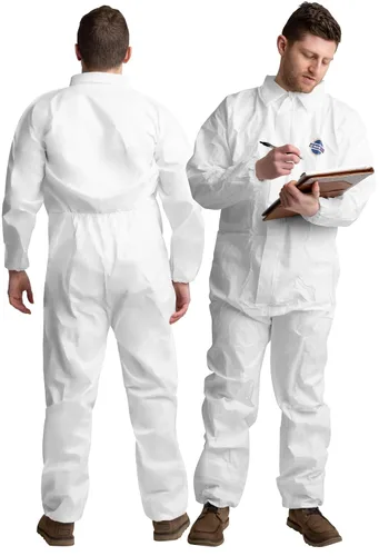 Miniatura 9 de Medical Nation Monos de Protección Desechables para Materiales Peligrosos Paquete de 25, 3X-Grande Monos Protectores Sin Capucha - Mono