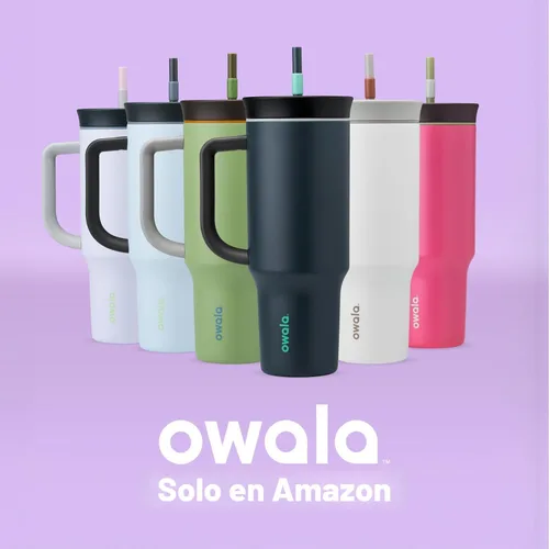 Miniatura 6 de Owala Vaso de viaje aislado de acero inoxidable de triple capa con tapa resistente a derrames, popote y asa de transporte, sin BPA, 40 onzas