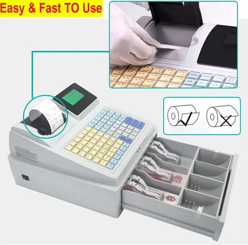 Miniatura 3 de Caja registradora Sistema electrónico Pos Caja registradora Teclado plano e impresora térmica Digital LED Caja registradora para supermercado
