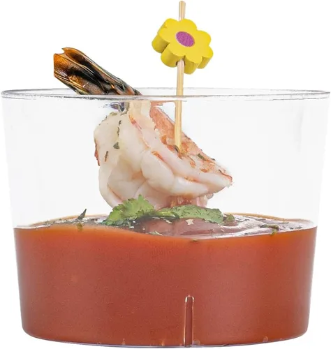 Miniatura 9 de Restaurantware Copas de parfait de 6 onzas, 20 tazas redondas de mousse, desechables, duraderos, de plástico transparente, para postres, aperitivos