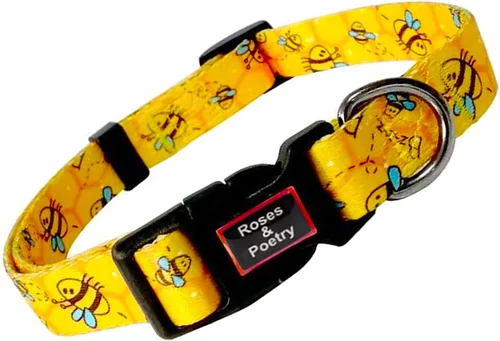 Miniatura 9 de Roses&Poetry Collares para perros medianos, con estampado de leopardo, collar ajustable de nailon para mascotas, duradero y reflectante para perros
