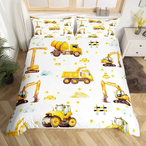 Miniatura 11 de Erosebridal Funda de edredón de vehículos de dibujos animados tamaño individual para niños y niñas, juego de ropa de cama Kawaii de helicóptero