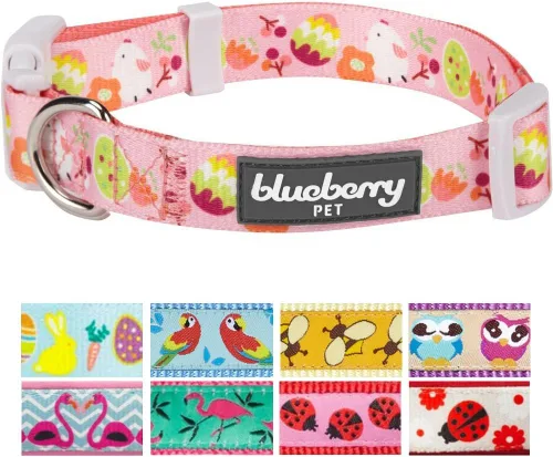 Miniatura 7 de Blueberry Pet 10+ Patrones Zoo Fun Collar de perro Llamas felices