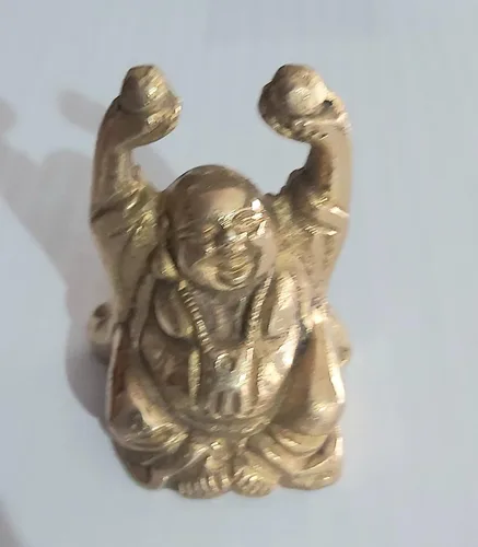 Miniatura 8 de PARIJAT HANDICRAFT Figuras de estatua de Buda sonriente de latón, escultura colectiva, decoración del hogar, figura coleccionable para decoración