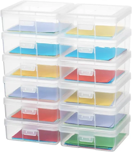 Miniatura 9 de novelinks Contenedores de almacenamiento de plástico transparentes apilables con tapa de cierre - Contenedores de almacenamiento organizadores de 2
