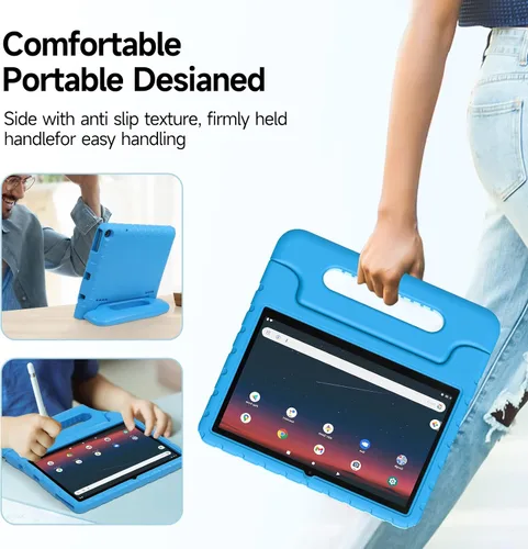 Miniatura 5 de Funda para tablet Onn 2022 Gen 3 de 10.1 pulgadas (modelo: 100071485), funda protectora duradera para niños, ligera, a prueba de golpes, funda