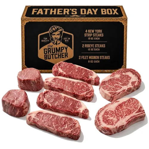 Miniatura 9 de Cesta de regalo Gourmet Butcher 6 cortes de carne de primera calidad – 4 solomillo superior y 2 filete miñón grande alimentado con pasto – Caja