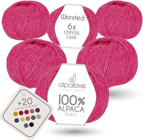 Miniatura 50 de Set de Lana Abultada (6 x 50 g) Súper Suave de Alpaca Bebé para Tejer Antracita 300 Metros