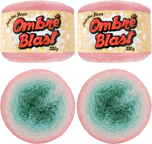 Miniatura 57 de JubileeYarn Hilo Ombré Blast - 220g/pastel Algodón Peso Bebé - Cripta de Hielo - 1 Pastel 119 Cripta de hielo