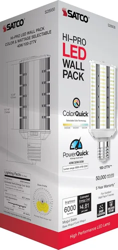 Miniatura 12 de Satco 40W/LED/WP/CCT/EX39/100-277V Blanco