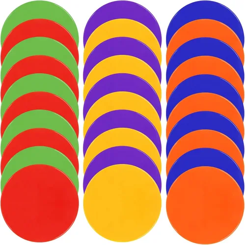 Miniatura 9 de Marcadores de puntos de polietileno para suelo de gimnasio de 4.72 pulgadas, 6 pulgadas, 9 pulgadas, 24 unidades, puntos de goma antideslizantes