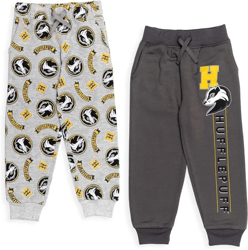 Harry Potter Gryffindor Slytherin Hufflepuff Ravenclaw - Paquete de 2 pantalones deportivos de forro polar para niños pequeños a grandes