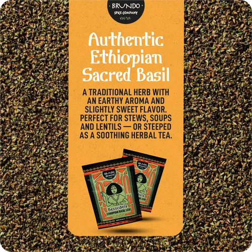 Miniatura 6 de Brundo Spices Bessobela Auténtica albahaca sagrada etíope Recogida y procesada a mano Cosechada e importada de Etiopía Sin OMG Orgánico