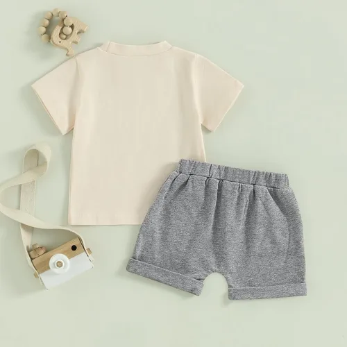 Miniatura 3 de Conjunto de ropa de verano de 2 piezas para bebé niño y niño de granja con pollo, de manga corta
