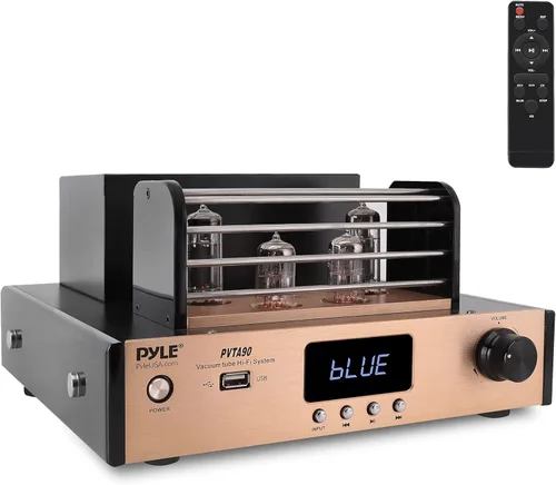 Pyle Amplificador de Tubo Bluetooth Receptor Estéreo - Amplificador de Potencia Estéreo de Audio para el Hogar de 1000W Receptor Amplificador de