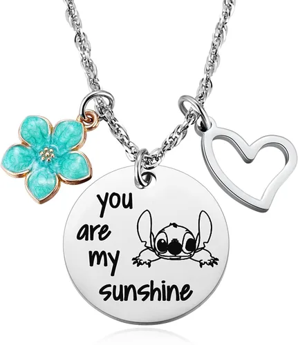 Miniatura 2 de MIXJOY Stitch Gifts You are My Sunshine Collar y tarjeta de mensaje para esposa, mamá, hermana, novia, mejor amiga, cumpleaños