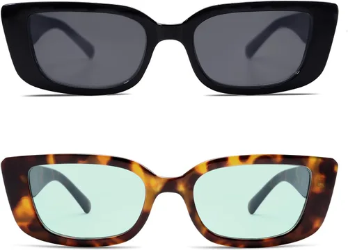 Miniatura 8 de Allarallvr Lentes de sol rectangulares para mujer, estilo retro de los años 90, Y2K, clásicos, vintage, cuadrados, AR82037