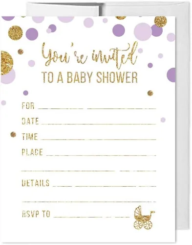 Miniatura 7 de Andaz Press Colección de fiesta de baby shower con purpurina dorada y lavanda, banderín colgante con cuerda, Welcome Baby!, 5 pies, 1 juego