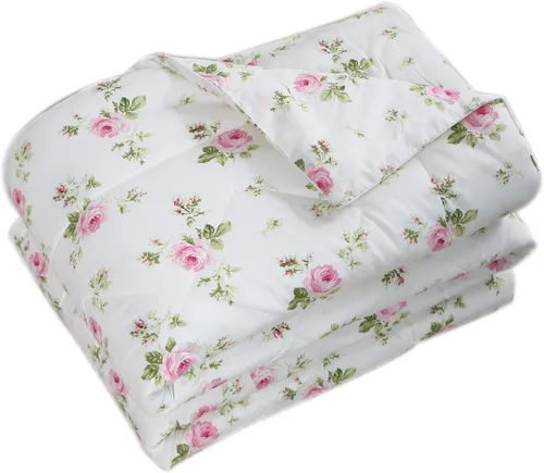 FADFAY Juego de edredón floral de 3 piezas, tamaño individual, vintage, floral, de verano, 100% tela de algodón con relleno interior de microfibra