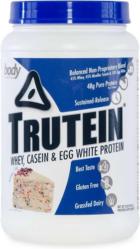 Miniatura 19 de Body Nutrition Trutein Polvo de Proteína Alto: 45% Suero, 45% Caseína, 10% Clara de Huevo, Sin Gluten, Bajo en Sodio, Polvo de Proteína de Suero