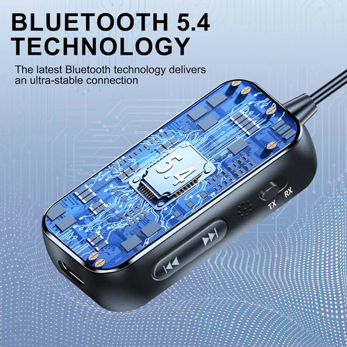 Miniatura 3 de Receptor transmisor Bluetooth 5.4 2 en 1/Mini adaptador de audio inalámbrico portátil para TV/avión/gimnasio a auriculares inalámbricos de baja