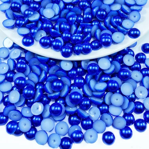 Miniatura 16 de 1000 perlas medias redondas de resina con parte trasera plana de 0.236 pulgadas para manualidades, para cara, uñas, vasos, ropa, zapatos, álbum
