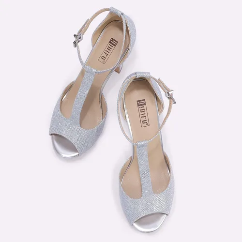 Miniatura 4 de IDIFU IN5 Polly - Sandalias de tacón alto grueso con correa en T para mujer, sandalias sexy con punta abierta, para boda, fiesta, graduación