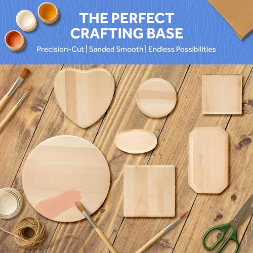 Miniatura 5 de Placa de madera rectangular de 12.7 cm, 2 piezas con borde biselado y esquinas recortadas, placa de madera sin acabar, piezas en blanco de madera