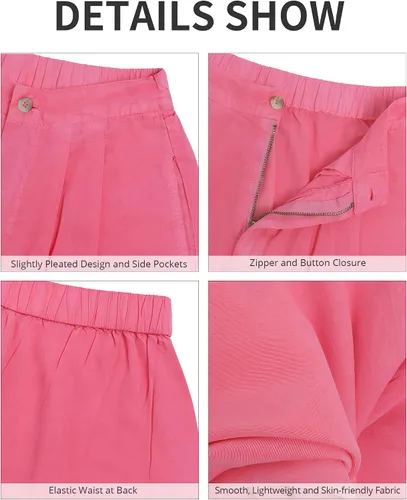 Miniatura 6 de GRAPENT Pantalones de pierna ancha para mujer, jeans de cintura alta, pantalones palazzo, ligeros, para verano, playa, Y2K