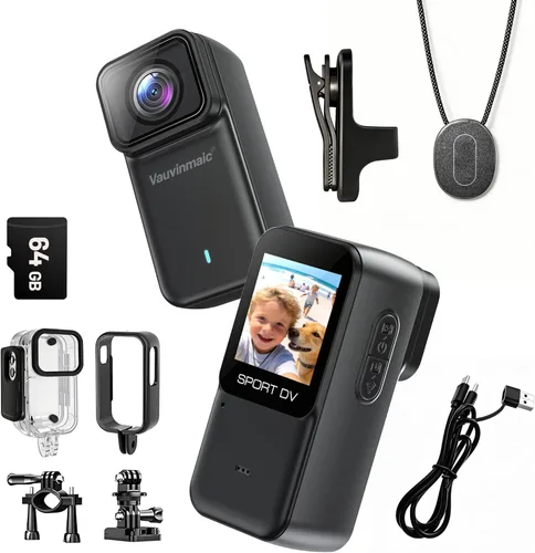 Cámara corporal 4K con WiFi, cámara de acción POV para motociclismo, esquí, ciclismo, vlogging, deportes, cámara magnética portátil para grabación