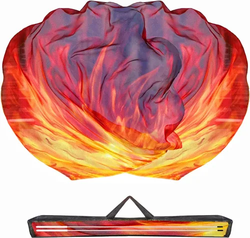 Miniatura 17 de Baisdan Banderas de adoración de 54 x 54 pulgadas para iglesia de baile, bandera de alabanza, banderas de paloma y fuego con varillas flexibles