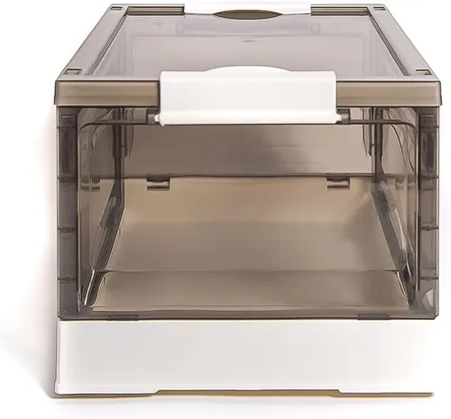 Miniatura 3 de Paquete de 3 contenedores de almacenamiento de apertura lateral, tapa apilable plegable, fácil de ordenar con caja de almacenamiento, ideal
