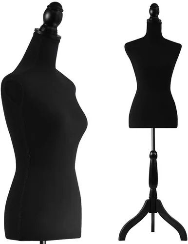 Miniatura 11 de SereneLife Torso de maniquí de cuerpo completo femenino realista, forma de vestido ajustable de 68.9 pulgadas con rotación de cabeza de 360°