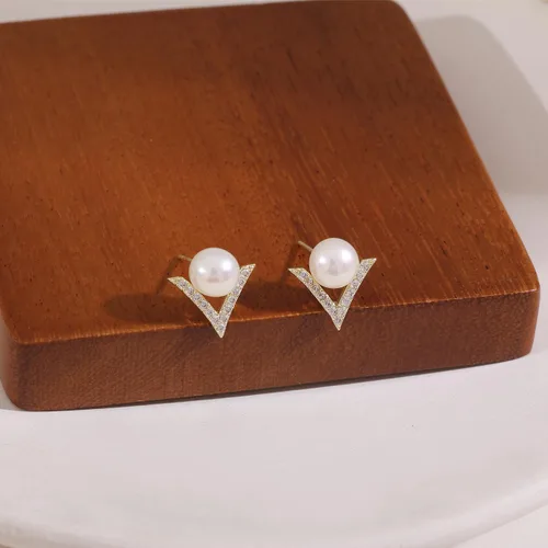 Miniatura 23 de Aretes de perlas para mujer, perlas redondas blancas, aretes de oro envueltos de alambre, joyería hecha a mano para mamá, amante y ella