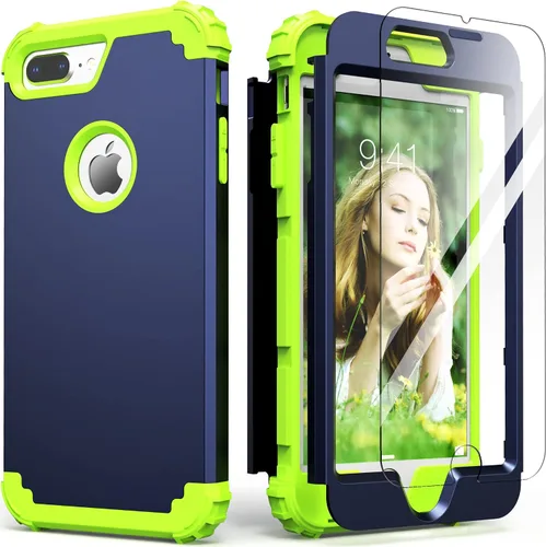 Miniatura 25 de IDweel Funda para iPhone 8 Plus, para iPhone 7 Plus con Protector de Pantalla, 3 en 1 Híbrida Resistente a Golpes de Servicio Pesado, Cubierta Dura