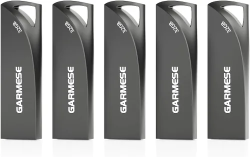 Miniatura 9 de Paquete de 5 unidades flash USB de 8 GB, unidad de pulgar USB 2.0 impermeable de metal, memoria delgada y duradera con llavero para PC, laptop