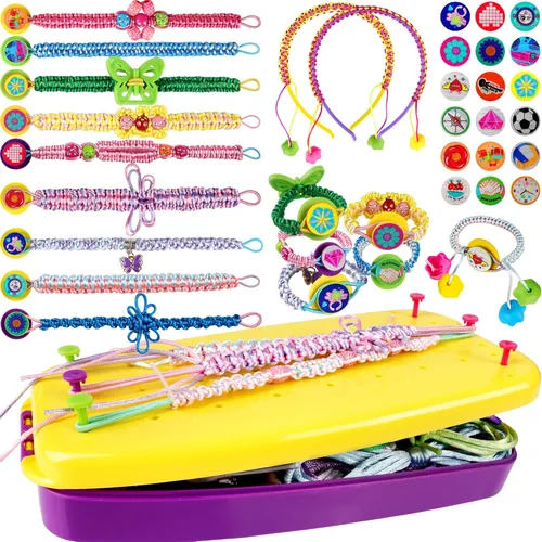 FunMission Kit de pulseras de la amistad, kit de fabricación de pulseras de amistad para niñas, artes y manualidades para niños de 8 a 12 años,
