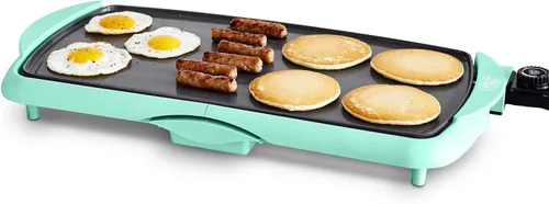 GreenLife 20 x 50.8 cm Plancha Eléctrica Extra Grande, Cerámica Antiadherente Libre de PFAS y PFOA No Tóxica, Control de Temperatura, Calentamiento