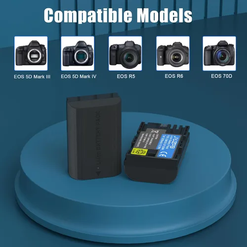 Miniatura 2 de JYJZPB Batería LP-E6NH de 2600 mAh y cargador rápido tipo C para cámaras Canon EOS R7, R6, R5, R, 6D Mark II, 5D Mark IV, 5D Mark III, 5DS, 5DS R