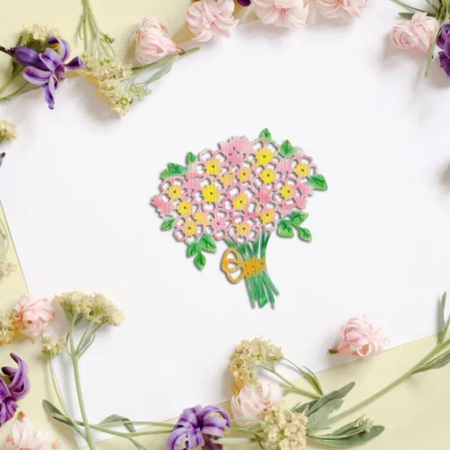 Miniatura 5 de Hying Troqueles de corte de marco de flores de boda para hacer tarjetas, decoración de álbumes de fotos, flores florales, troqueladas, despedida