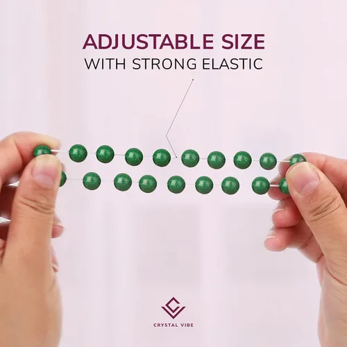 Miniatura 141 de Crystal Vibe Pulseras de cuentas de 0.315 in para mujeres y hombres, pulseras de cristal con piedras preciosas naturales, tamaño elástico ajustable