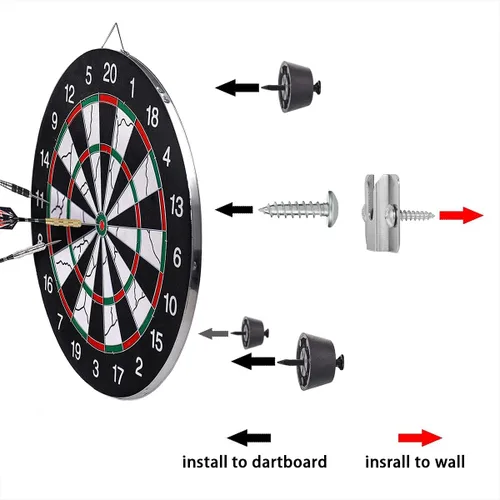Miniatura 4 de ZRM&E Kit de soporte de montaje de diana para colgar en la pared, juego de dardos portátil con almohadillas y tornillos, soporte para dardos