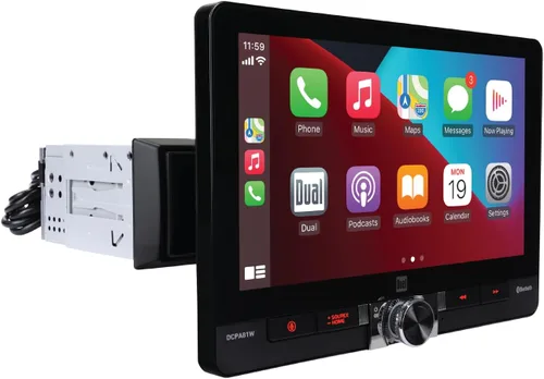 Dual Electronics DCPA81W 8-pulgadas Certificado Apple CarPlay Android Auto Con Cable o Inalámbrico | Radio Estéreo de Coche Pantalla Táctil Single