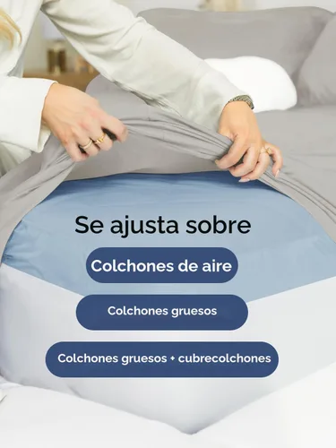 Miniatura 6 de Juego de Sábanas Extra Profundas Split King de 7 Piezas - Sábanas Transpirables y Refrescantes - Juego de Sábanas de Lujo Hotelero - Fácil Ajuste
