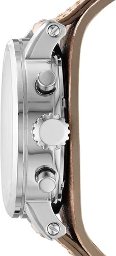 Miniatura 2 de Fossil Reloj de cuarzo con cronógrafo de acero inoxidable y cuero para mujer
