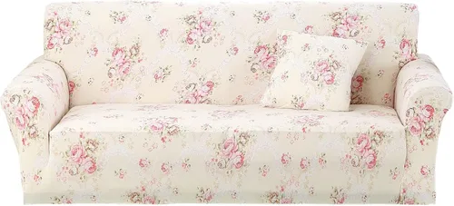 Miniatura 10 de Funda estampada para sofá, funda elástica para sofá, protector de sofá para sofá de 3 plazas, funda elástica para sofá con 1 funda de almohada
