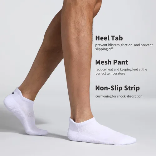 Miniatura 2 de Lapulas Calcetines de tobillo atléticos para correr, corte bajo, acolchados, antiampollas, calcetines deportivos para hombres y mujeres, 6 pares