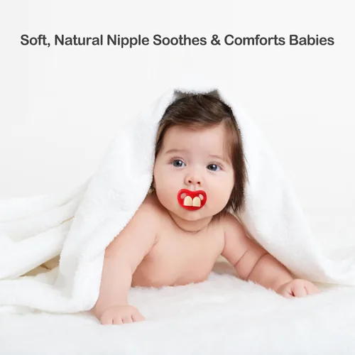 Miniatura 3 de ROBBEAR Chupete divertido para bebé, lindo bigote Binkies, dientes grandes falsos Binky Bucktooth, chupetes de Halloween para bebés de 0 a 36 meses