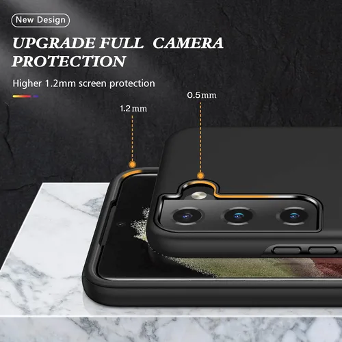 Miniatura 2 de para Samsung Galaxy S22 Plus - Paquete de 2 fundas de TPU autorreparables con soporte invisible (negro)
